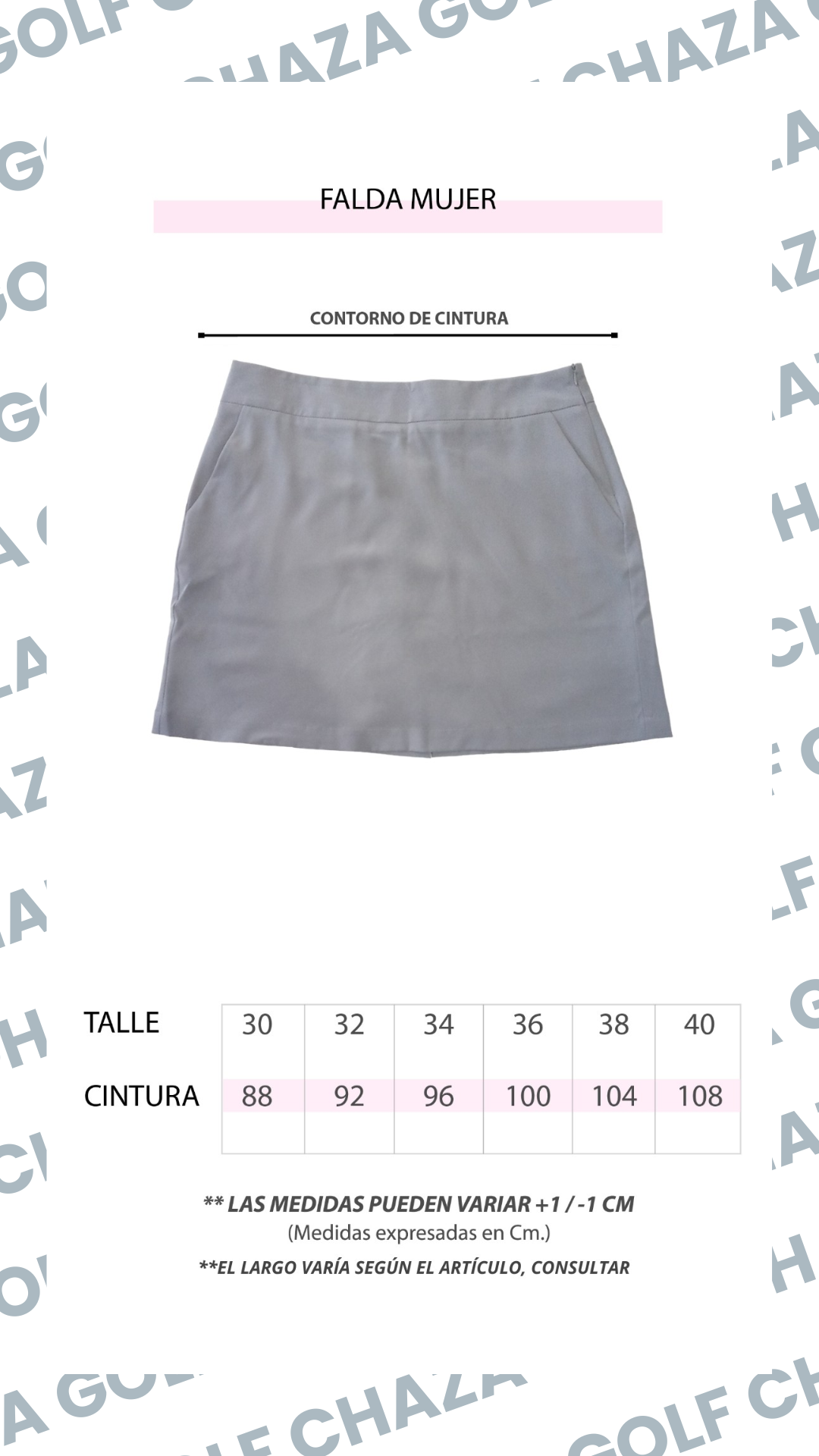 Talle Pollera Dama
